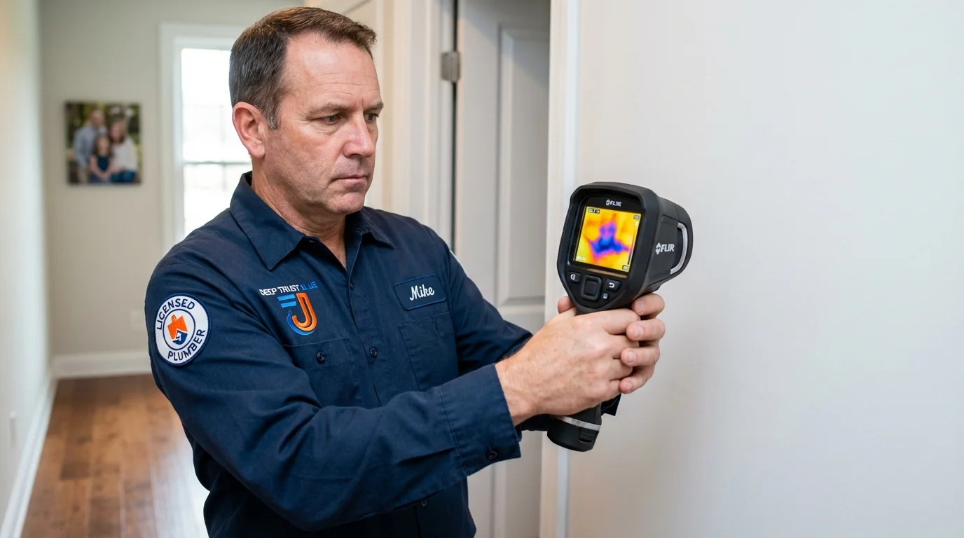 Thermal imaging leak detection by Johns Plumbing LLC in Bridgton